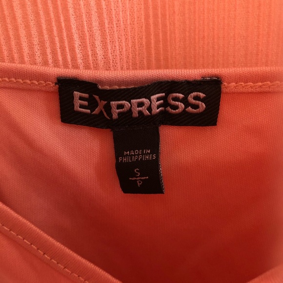 Express Sheer Bell Sleeve Coral Blouse - Picture 4 of 4